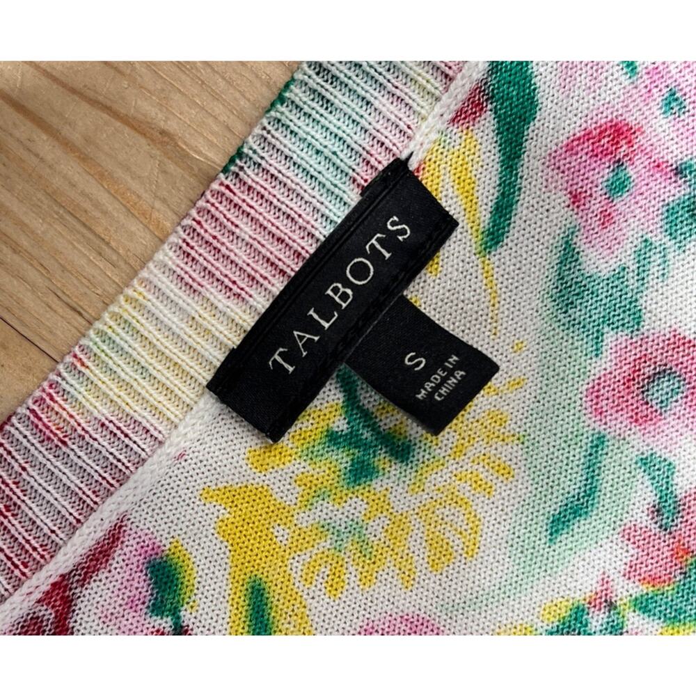Talbots Charming 3/4 Sleeve Cardigan Button Front Spring Floral Size Small - Picture 5 of 7